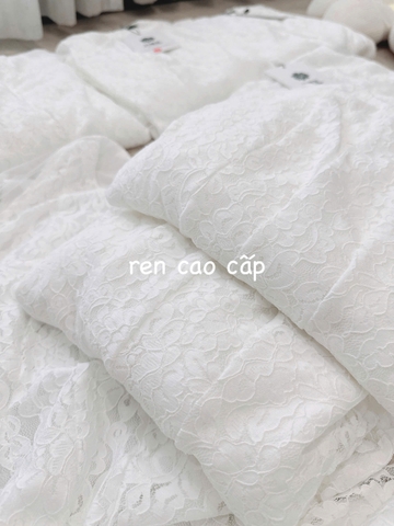 🌺 DAM135-VÁY REN  KHOÉT VAI DÁNG DÀI MÀU TRẮNG☘️