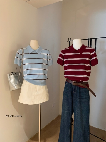 A353- Áo len kẻ mongtoghi mỏng 4 MÀU