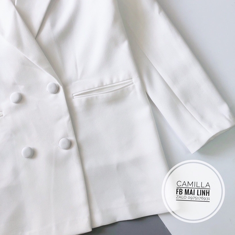 ⚡️ÁO VEST SUÔNG THIẾT KẾ⚡️Áo Vest suông 1 lớp cúc bọc 2 màu đen trắng