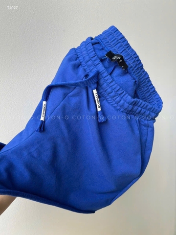 Set725- Set nỉ haida dài tay xanh coban phối quần short