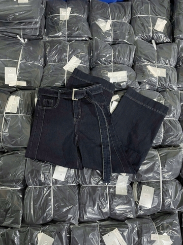 QUAN073-QUẦN JEANS ỐNG RỘNG KÈM ĐAI DÀI 102CM