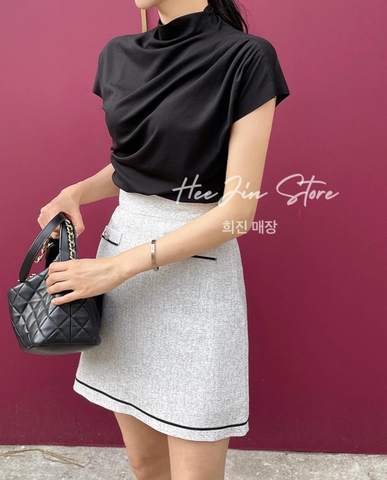 🍀 ÁO LEN DÍP LI VAI CHÉO🍓 3 màu đen,trắng,hồng