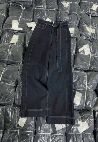 QUAN073-QUẦN JEANS ỐNG RỘNG KÈM ĐAI DÀI 102CM