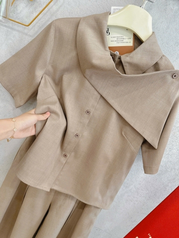 🌸Set731-  SET NÂU CỔ CÁCH ĐIỆU MIX QUẦN LY chất xược vân