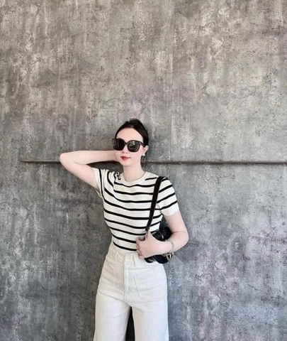 A257- Áo len cộc tay cổ tròn full tem 4 màu hàng nhà máy