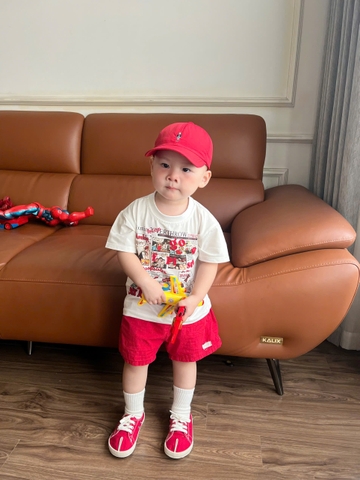 A391- Áp thun mẹ con in đỏ trắng chất mát