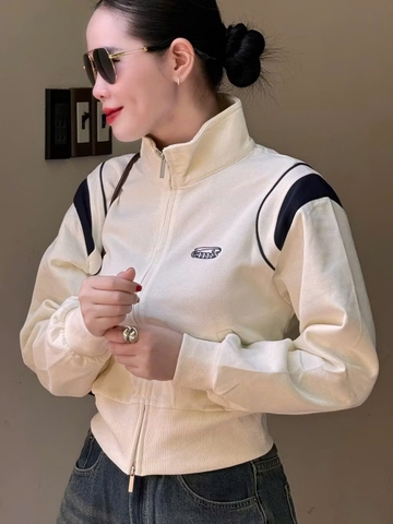 A126- Áo bomber nữ cổ cao 3 màu vải nỉ da cá