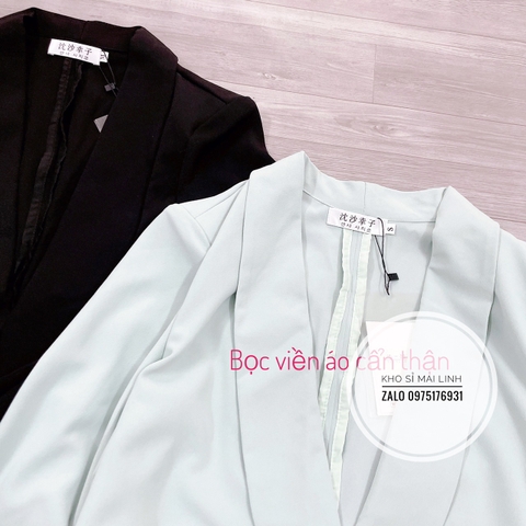 Vest vạt bầu 2 màu xanh nhạt,đen chât trượt Thái 1 lớp