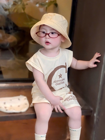 CB2288- combo 2 bộ balo ngồi sau Vàng- Ghi chất cotton