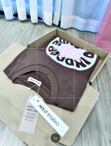 A541-Áo thun suông nâu Sao biển hàng đủ tem