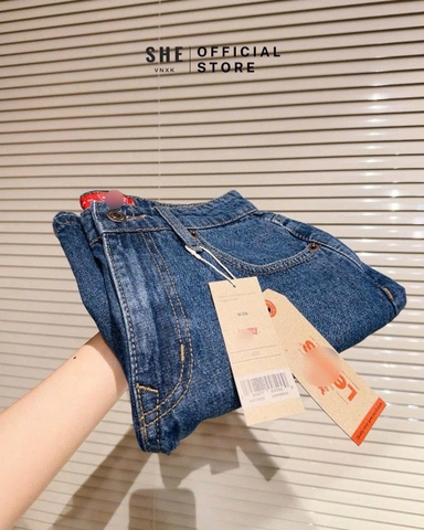 QUAN037- quần jeans ngố màu xanh hàng nhà máy full tem