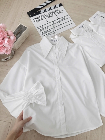 A245-Áo sơmi trắng chun tay basic