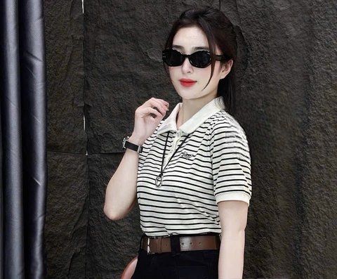 A264- Áo thun polo kẻ ngang