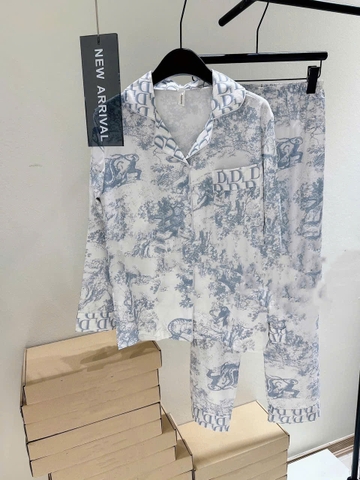 SET352-Bộ lụa dài tay QUẢNG CHÂU màu xanh đá nhạt