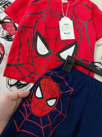 CB212-Combo 2 bộ cotton nhện ĐỎ XÁM