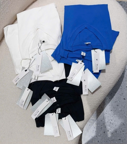 SET476-Set 3 áo cổ tim XANH-TRẮNG-ĐEN chất zip đẹp