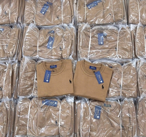 A515-Áo len cộc tay dệt kim màu nâu thêu ngựa mẫu mới 2026