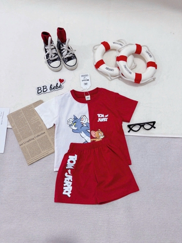 bt556- Bộ Tôm phối đỏ trắng chất coton