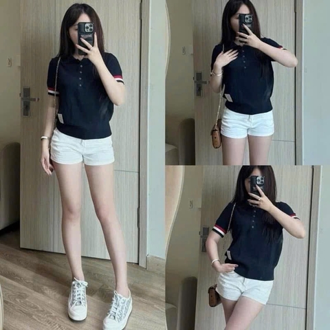 A251- Áo len THOM 2 màu than,trắng full tem