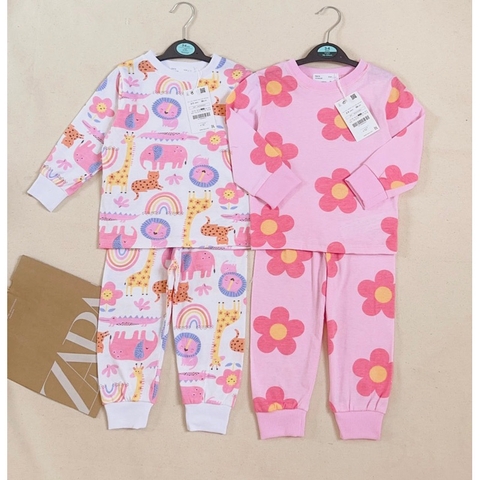 CB027- Combo 2 bộ thun zip HOA HỒNG trẻ em VNXK