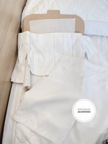 Set trắng LI-EN quần ống suông có lót