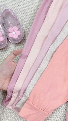 CB375-COmbo 5 quần thun dài bé gái màu hồng