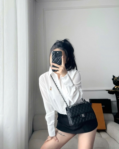 A199-Áo sơ mi cổ đức dài tay thêu NGỰA full tem 3 màu