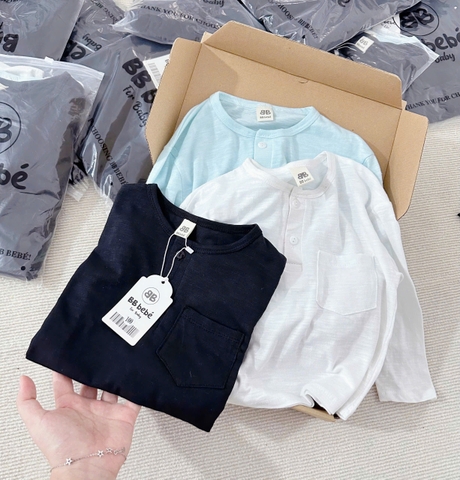 )CB173- (9-27kg) Combo 3 áo thun xước dài tay thu đông bé trai VNXK