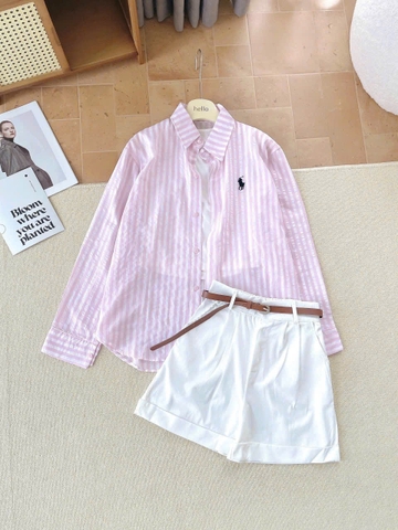 set609- set 4 kèm sơ mi mix cùng quần short + áo tặng belt 4 màu