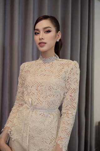 A152- 🌺 ÁO REN LÁ LÓT LƯỚI CHÂN REN 3 LỚP ☘️