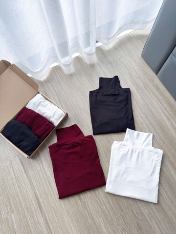 A435- Set 3 áo giữ nhiệt lót lông dài tay  đen-trắng-nâu