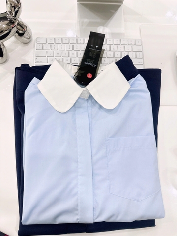 🌿 SET488-SET sơ mi cổ đức kẻ mix CV xanh than midi 🌿