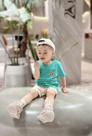 BT077-Bộ OTO full cotton xanh trắng VNXK