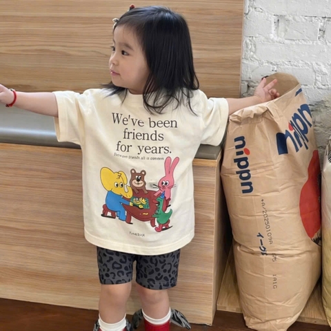 BT905-Bộ áo thun cộc tay phối quần legging da báo cho bé gái 9-24kg