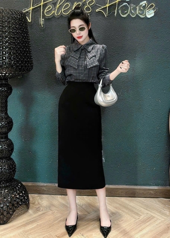 ☘️A161- ÁO SƠ MI GU KẺ NƠ 2 LỚP 2 MÀU☘️