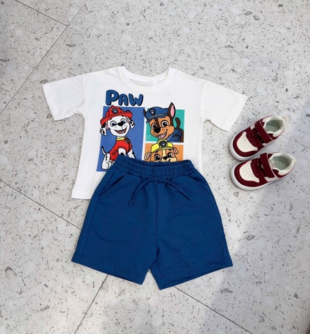 BT327- Bộ CỨU HỘ quần than cạp chun ao cotton mát