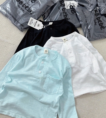 )CB173- (9-27kg) Combo 3 áo thun xước dài tay thu đông bé trai VNXK