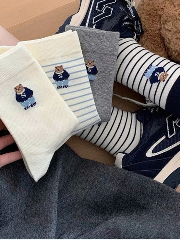 Tat03- Combo 10 đôi tất cao cổ gấu
