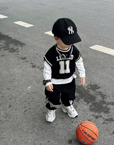 Bt660- Bộ đen trắng 3 chi tiết Legend trẻ em chất cotton