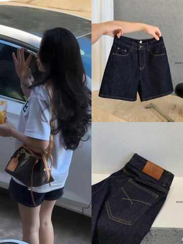 Quan098- Quần short jean xanh than We