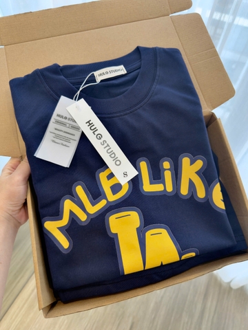 SET906-SEt áo thể thao MLB xanh than chữ vàng