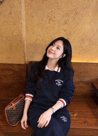 SET814- Bộ nỉ haida xanh than phối viền tay thêu