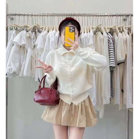 A551- Áo len cúc bọc quảng châu 4 màu chất len lông rất đẹp