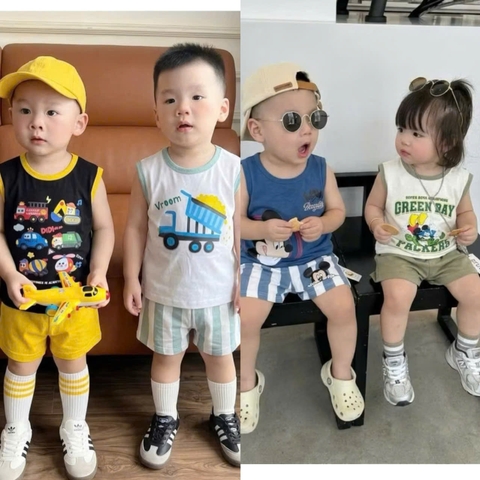 BT947-Combo 2 bộ balo viền 4 MÀU MIX đen-xanh-trắng-be