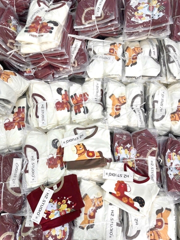 Bt790- Bộ nỉ lót lông Tết BÍnh Ngọ cho bé