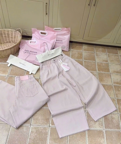 QUAN119- Quần JEANS suông hồng JADEMAISON kèm túi xách