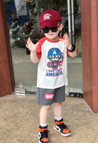 BT487- Bộ CaTAin phối tay trắng hồng mix quần cua