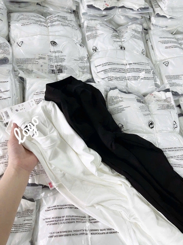 A420-Combo 2 áo thun dài tay đen trắng