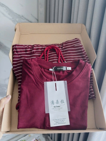 Set710- Set áo zip đỏ  mix CV đuôi cá kẻ ngang