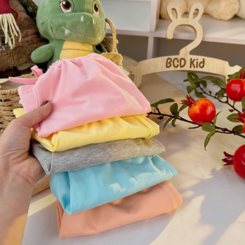 BT844-Combo 5 quần cộc cotton cạp chun màu sắc cho bé gái 9-26kg